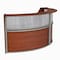 Linea Italia Curved Reception Desk 2 Units, Clear Panel, 124 inW x 49 inD, Cherry ZUC316 - alternate 3